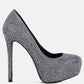 Clarisse Diamante Faux Suede High Heeled Pumps