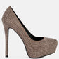 Clarisse Diamante Faux Suede High Heeled Pumps