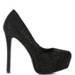 Clarisse Diamante Faux Suede High Heeled Pumps