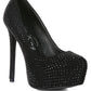 Clarisse Diamante Faux Suede High Heeled Pumps