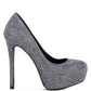 Clarisse Diamante Faux Suede High Heeled Pumps