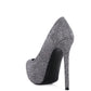 Clarisse Diamante Faux Suede High Heeled Pumps