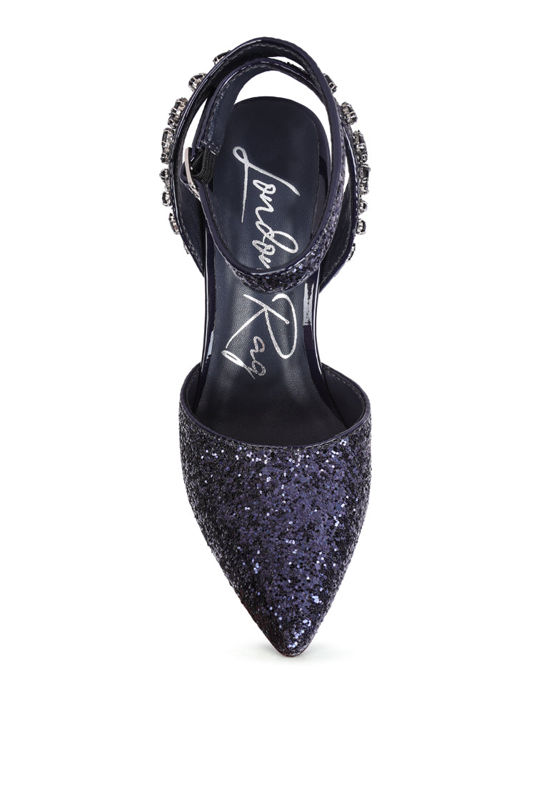 Cloriss Diamante Embellished Glitter High Heels