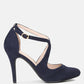 Close Toe Cross Strap Heel Sandals