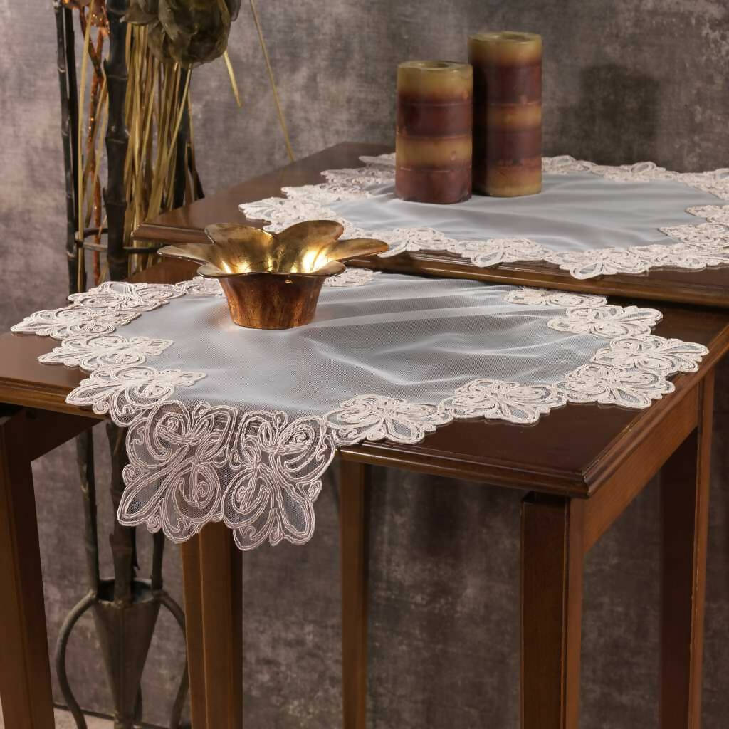 Crown Napkin Set, Table Cover, Doily, Candle Scape, 2PC