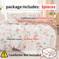 3Piece Floral Duvet Cover Set Soft Pastoral Style Bedding