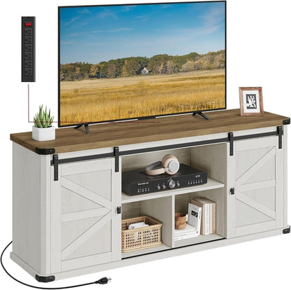 TV Stand for Tvs up to 65 Inches, Farmhouse Entertainment Center with