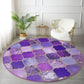 Purple Decorative Round Rug, Purple Living Room Area Carpet, Non Slip