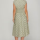 She + Sky Front Zip Polka Dots Cap Sleeve Midi Dress