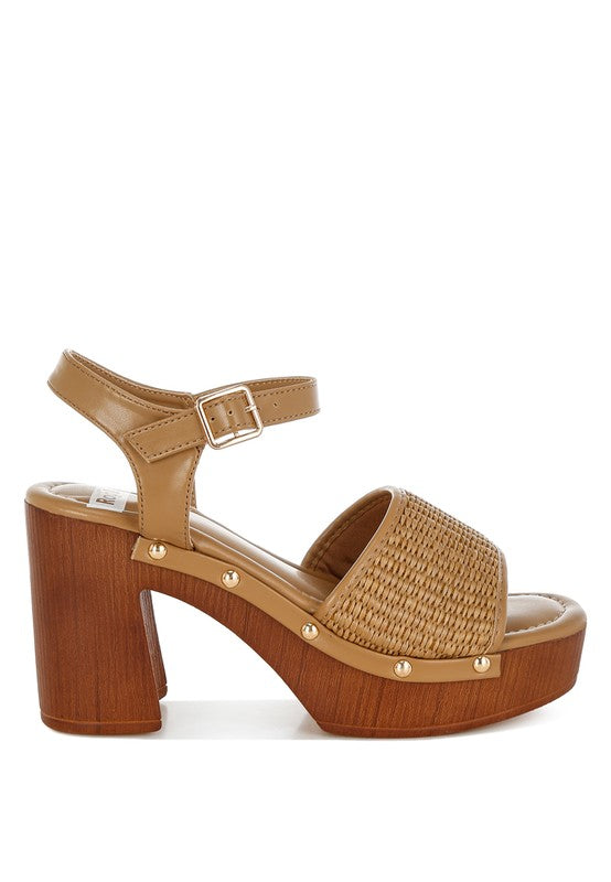 Mazaro Raffia Chunky Sandals
