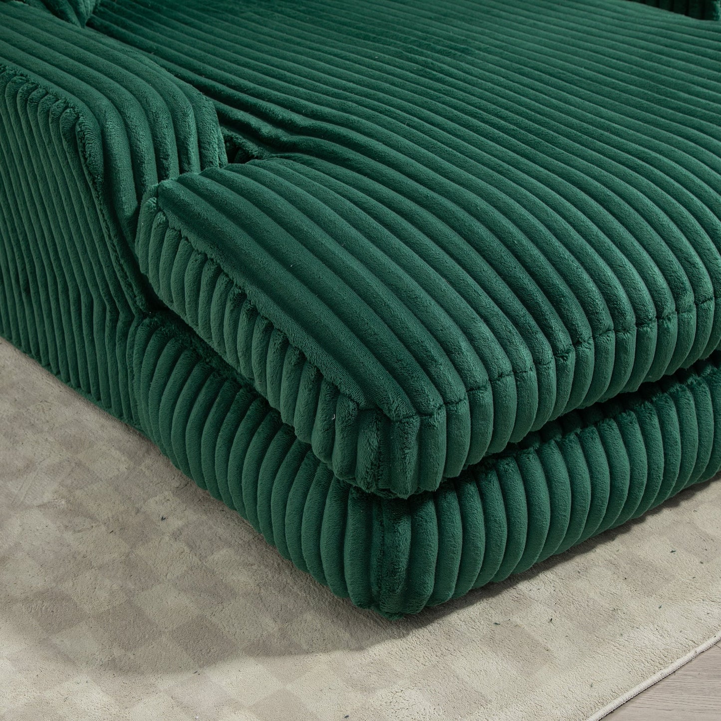 Corduroy lazy sofa With 3 back pillows,Comfy Sofa- Deep Seat Couch for