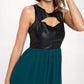 Faux Leather Cut-Out Mini Dress