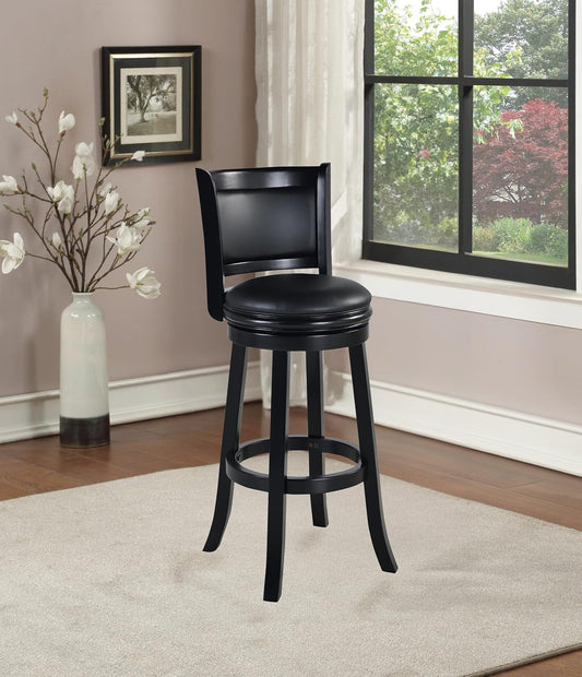 Augusta Extra Tall Swivel Bar Stool, 34-Inch, Black