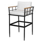 Iron Outdoor Dining Set with Acacia Wood Armrest Suitable For Patio,