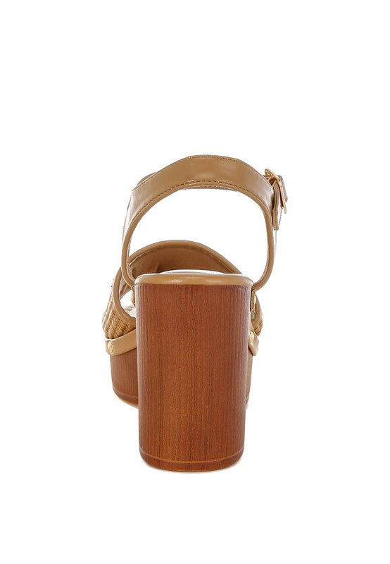 Mazaro Raffia Chunky Sandals