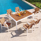 7 Piece Patio Dining Table Set, Outdoor Wicker Furniture Set of 6