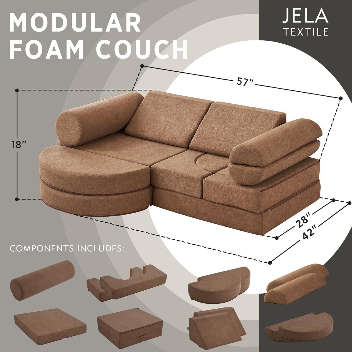 Kids Couch 14PCS Luxury, Floor Couch Floor Sofa Modular Furniture for