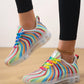 Rainbow Swirl Lace Up Athletic with Transparent Sole