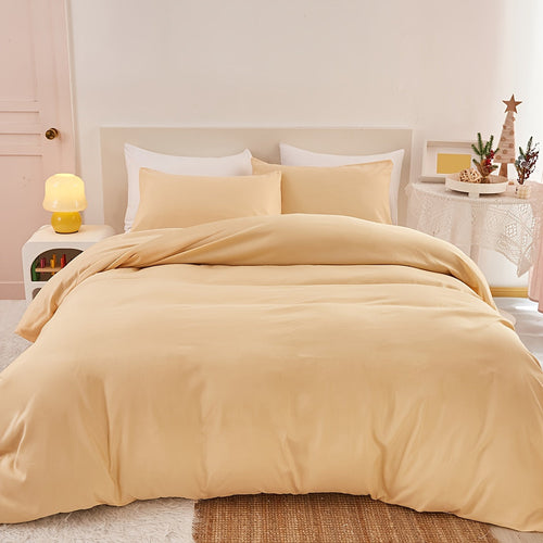 3Piece Solid Color Soft Duvet Cover Set
