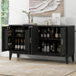 4 Door Sideboard Storage Cabinet With Gantry For Living Room And