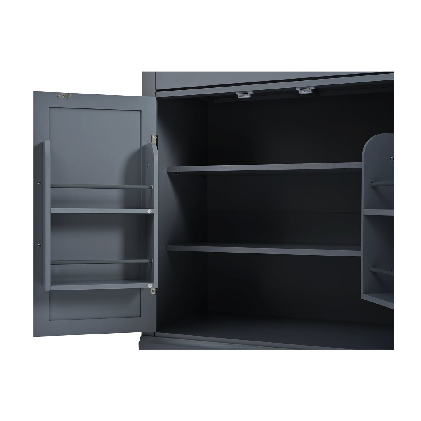 Modern Freestanding Kitchen Pantry,Buffet Food Storage, Coffee Bar