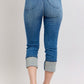 Judy Blue Full Size Skinny Cuff Capris Jeans with Pockets Plus Size