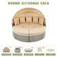Patio Furniture Round Outdoor Sectional Sofa Set Rattan Daybed