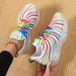 Rainbow Swirl Lace Up Athletic with Transparent Sole