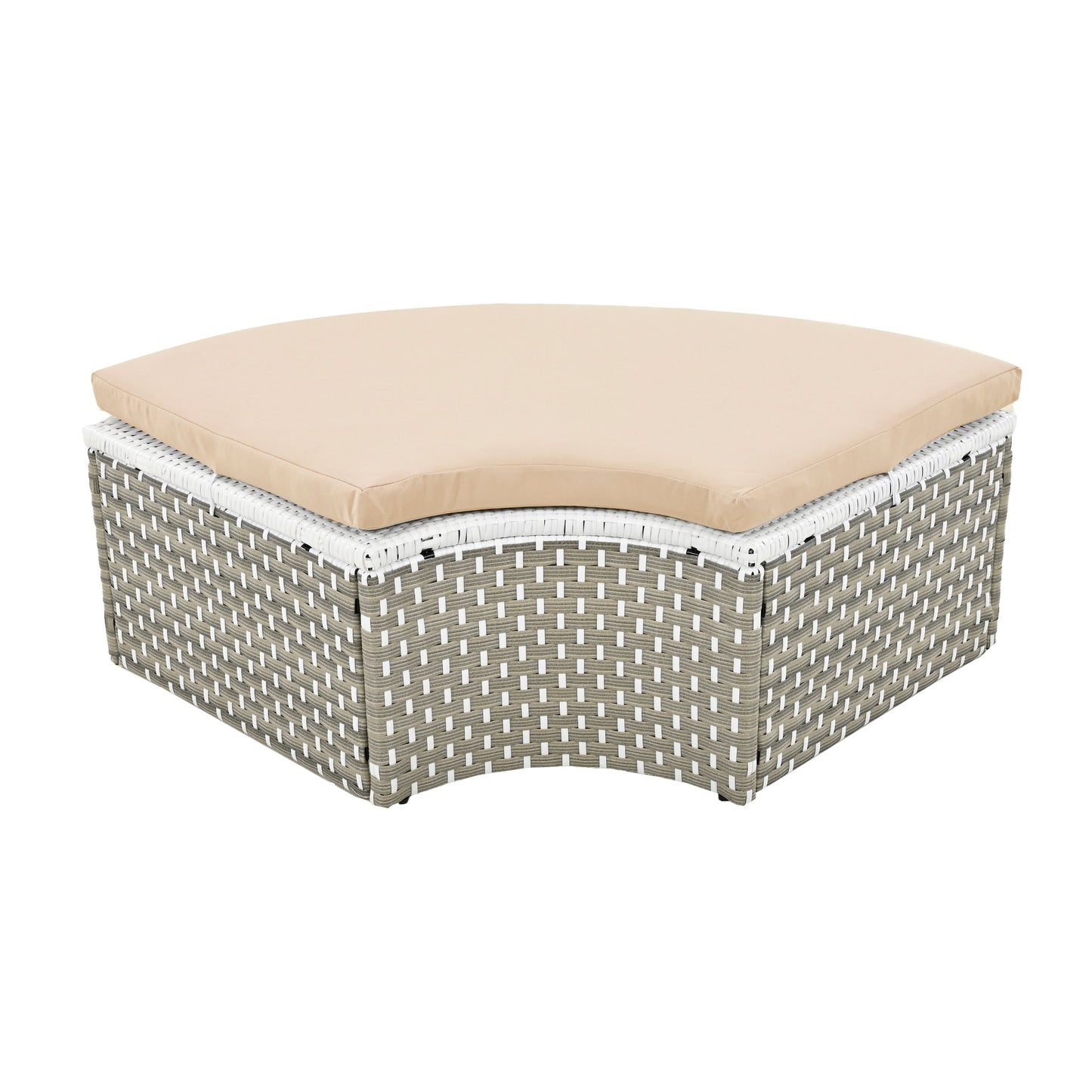 Patio Furniture Round Outdoor Sectional Sofa Set Rattan Daybed