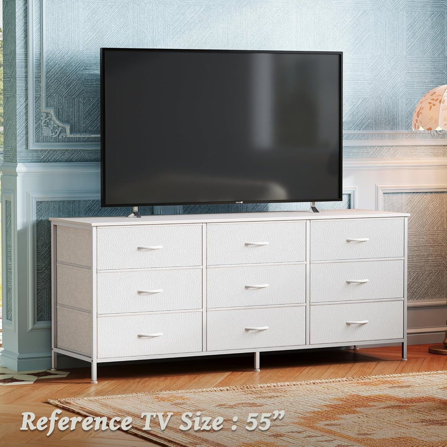 9 Drawer Dresser and TV Stand for Large Storage