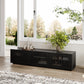 Modern Solid Wood TV Stand, Black Entertainment Center for 65 Inch TV,