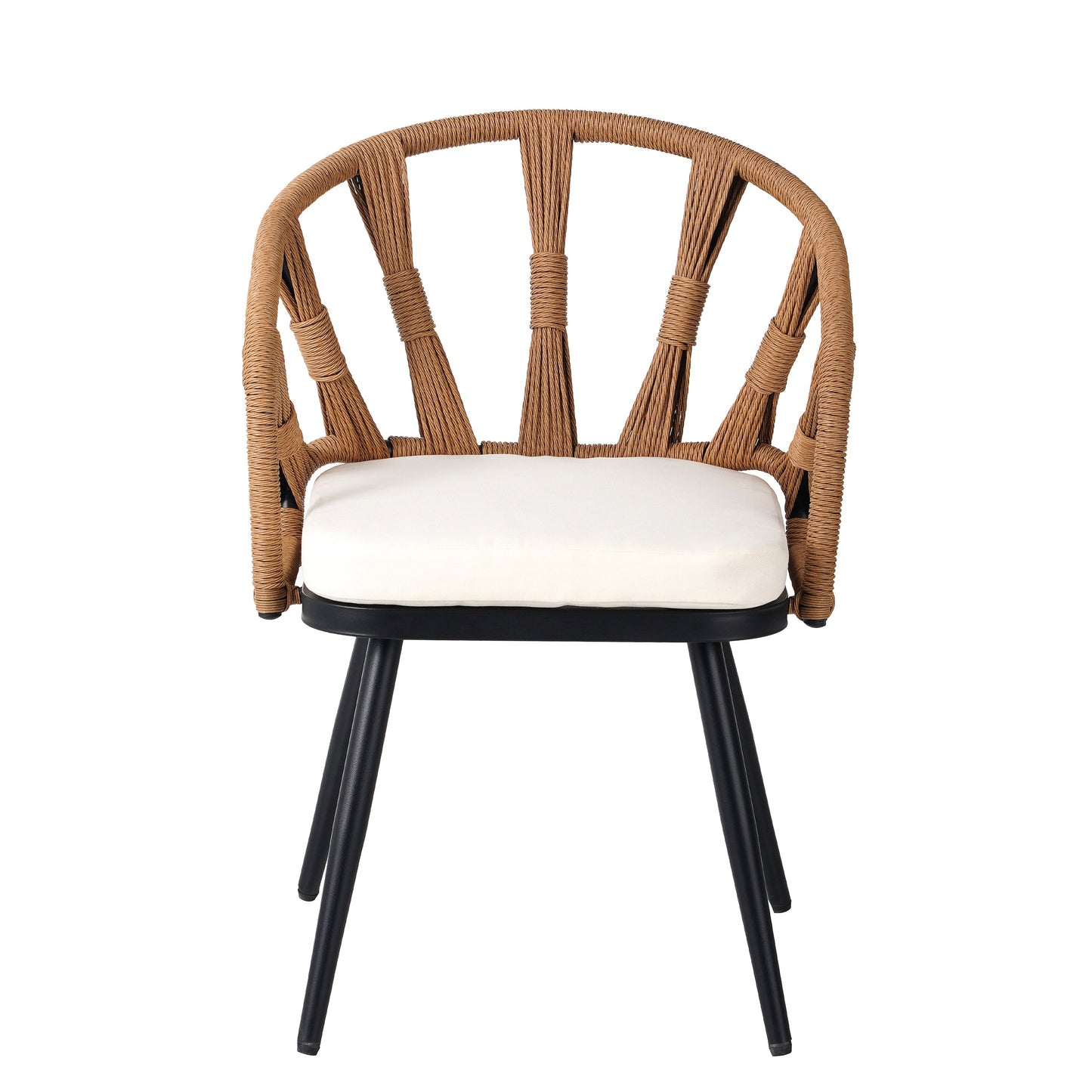 Contemporary Outdoor Set with PE Rattan Chairs and Plastic Wood