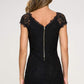 Elegant Cap Sleeve Lace Bodycon Dress with Scalloped Hem