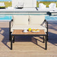 Multi-person Outdoor Iron Sofa Set with A table, Rattan Decoration,