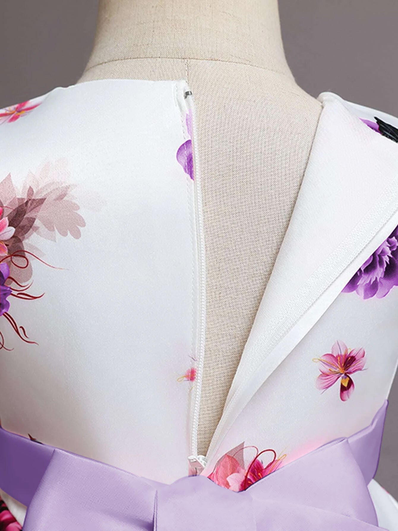 Girl's Satin Floral Printed Frock Knee Length Short Frocks 2-3-YEAR