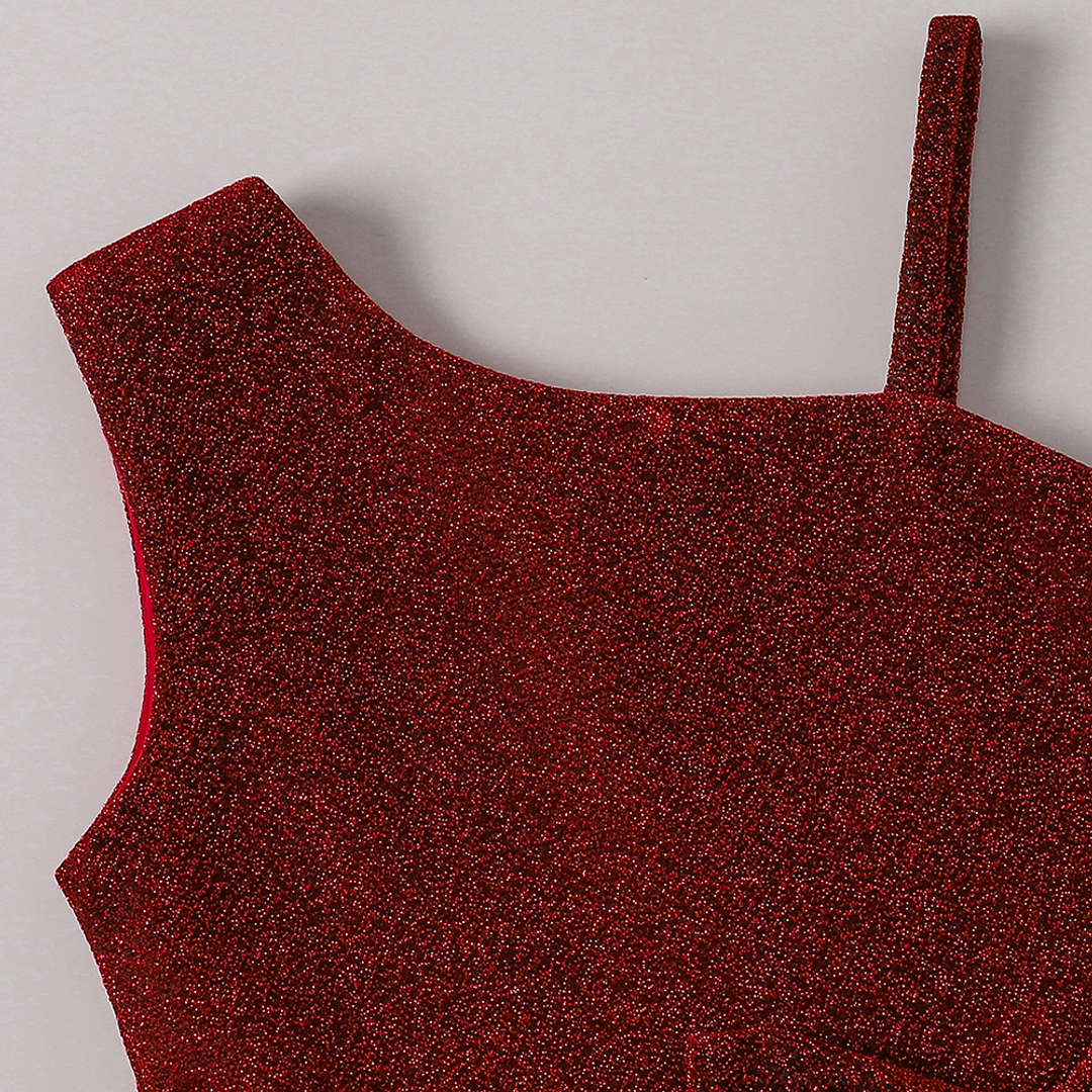 Girl's Korean Zari Lycra Frock Dress for Girls 2-3-YEAR