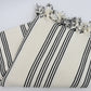 Turkish Beach Towel Black & White Stripe & Detail