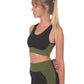 Trois Seamless Sports Bra - Black with Green
