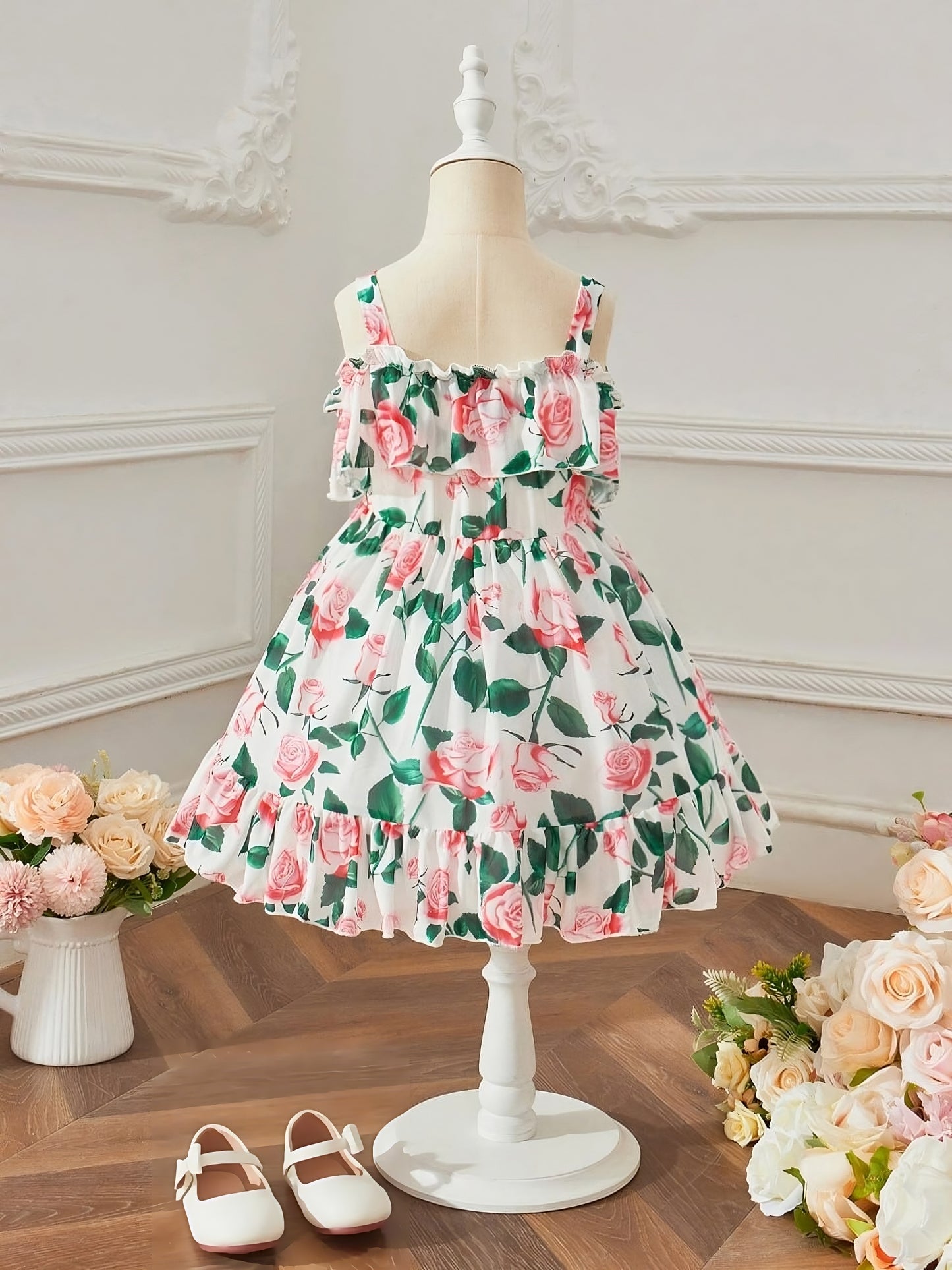 Girl's Lycra Floral Printed Frock Dress for Girls 1-2-YEARS