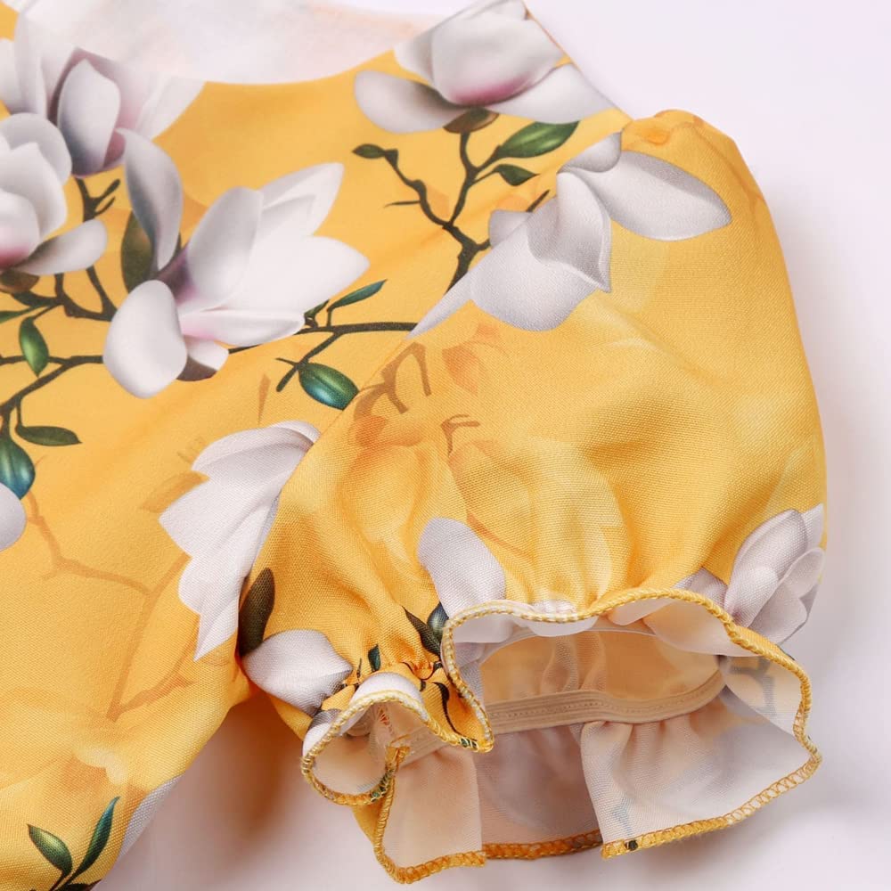 Girl's Satin Floral Printed Frock 2-3-YEARS