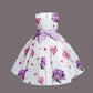 Girl's Satin Floral Printed Frock Knee Length Short Frocks 1-2-YEAR