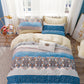 Hannah Blue/Pink Damask Duvet Cover Set Queen/Full