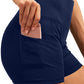 Calcao High Waist Yoga Shorts With Pocket - Navy