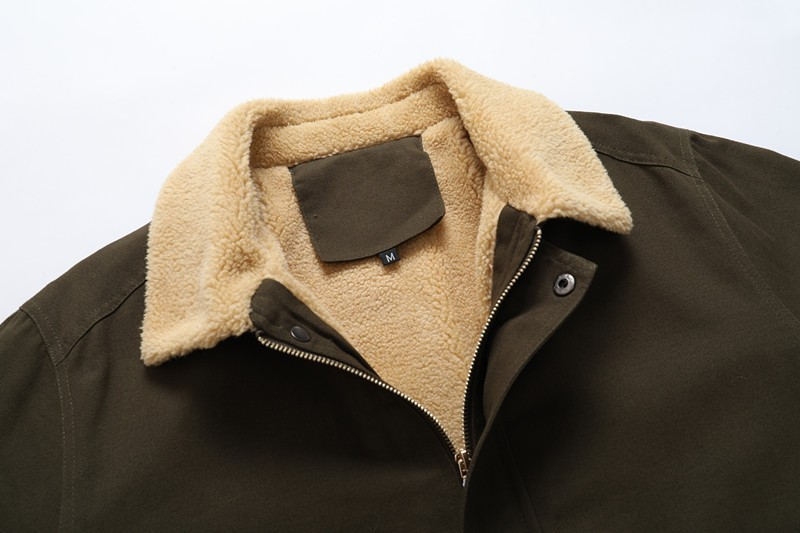 Men's Fashion Casual Fleece-lined Washed Coat