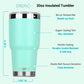 DRINCO® 30oz Insulated Tumbler Spill Proof Lid w/2 Straws (Teal)