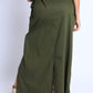 Asymmetric Self Belted Pockets Detailed Maxi Skirt Formal Casual