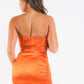 Corset-Detail Off-Shoulder Top & Matching Skirt Set Party Club ORANGE
