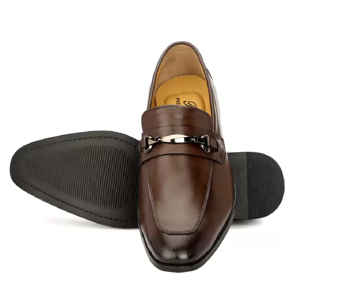 Men's Pure Leather Comfortable & Stylish Shoes(Brown)(UK Size- 8)