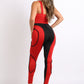 Colorblock Jumpsuit With Binding Detail Square Neck Sleeveless