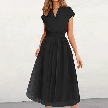 Short Sleeve Lace A-Line Dress